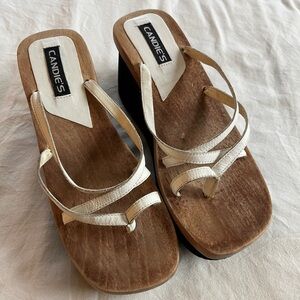 Candie’s Wooden Clog Platform Sandals